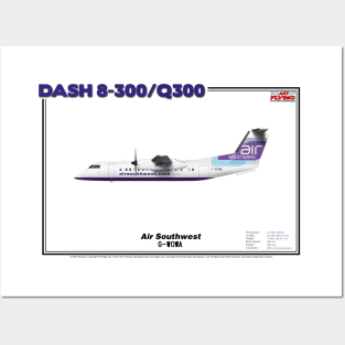 DeHavilland Canada Dash 8-300/Q300 - Air Southwest (Art Print) Posters and Art